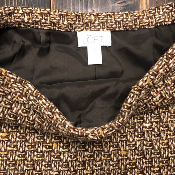 Ann Taylor Loft Classic & Professional Wool Blend Tweed Lined Pencil Skirt SZ 4 - Picture 2 of 7